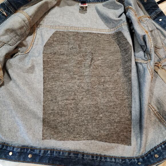 Vintage Trucker Style Tyca Embossed GRITS Womens Large 14-16 Denim Jacket - Picture 5 of 13